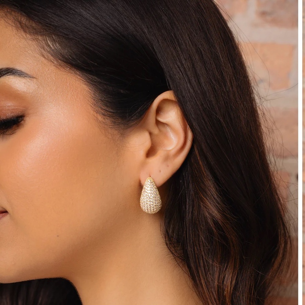 New Jewels by Sunaina Narina studs in gold zirconia crystal